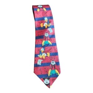 Disney Red and Blue Tie with Disney Cartoons